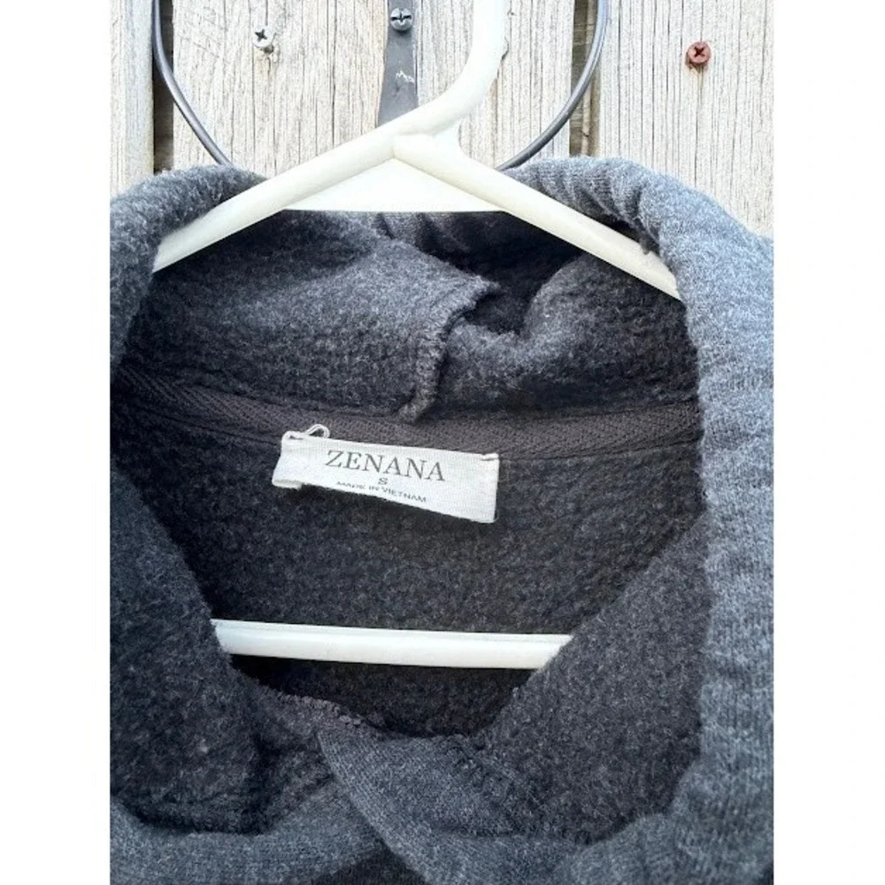 Zenana Womens‎ Small Charcoal Grey Fleece Lined Oversized Hoodie Sweatshirt